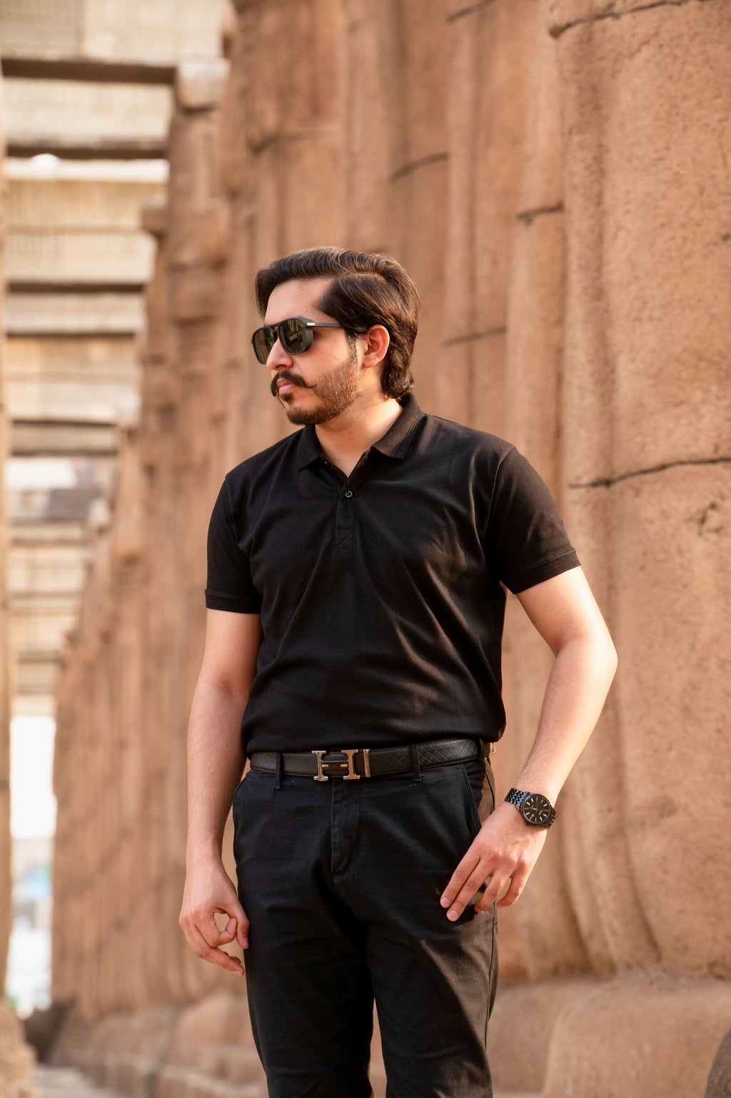 Classic Pique Polo Shirt – Black