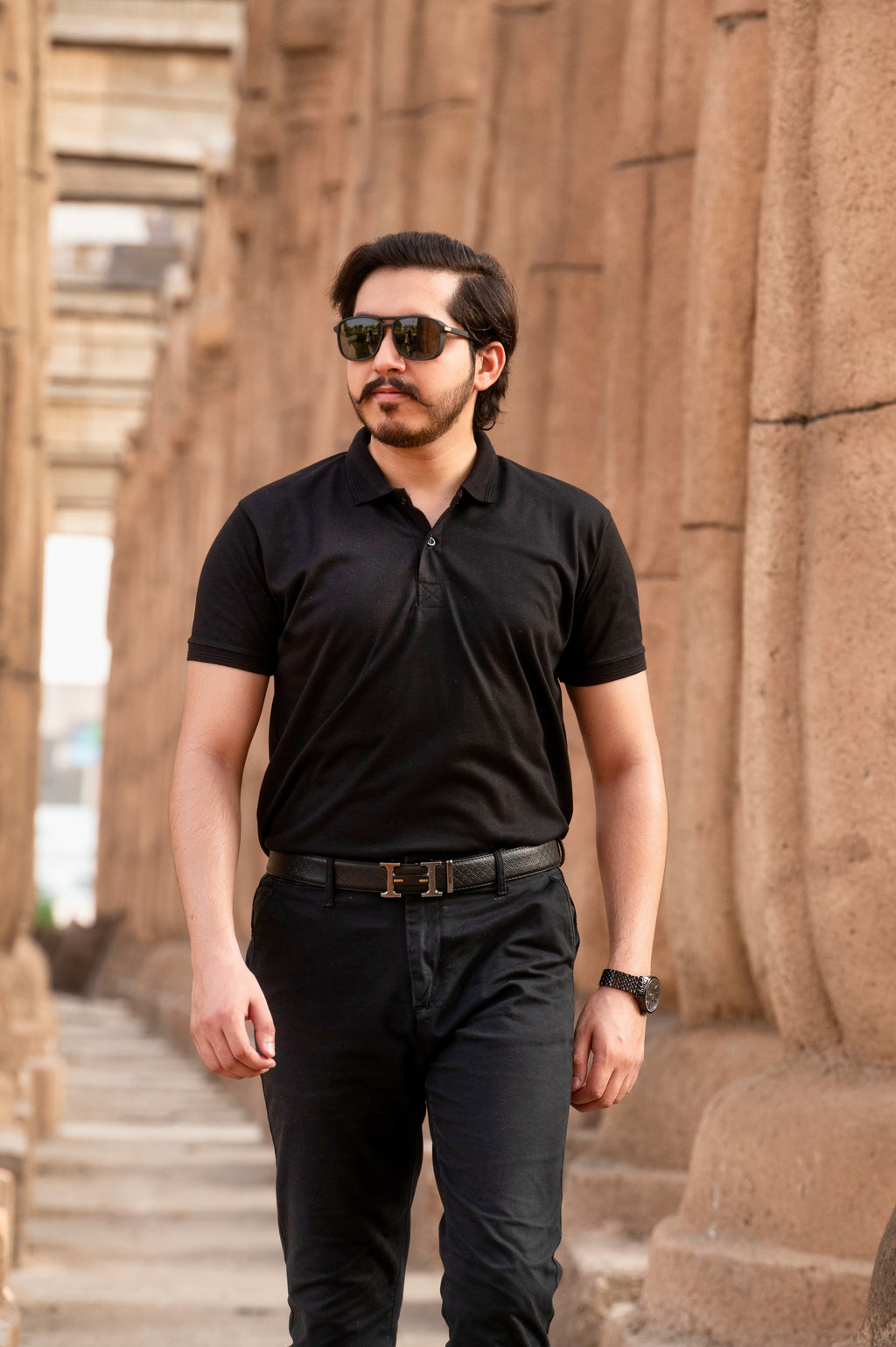 Classic Pique Polo Shirt – Black