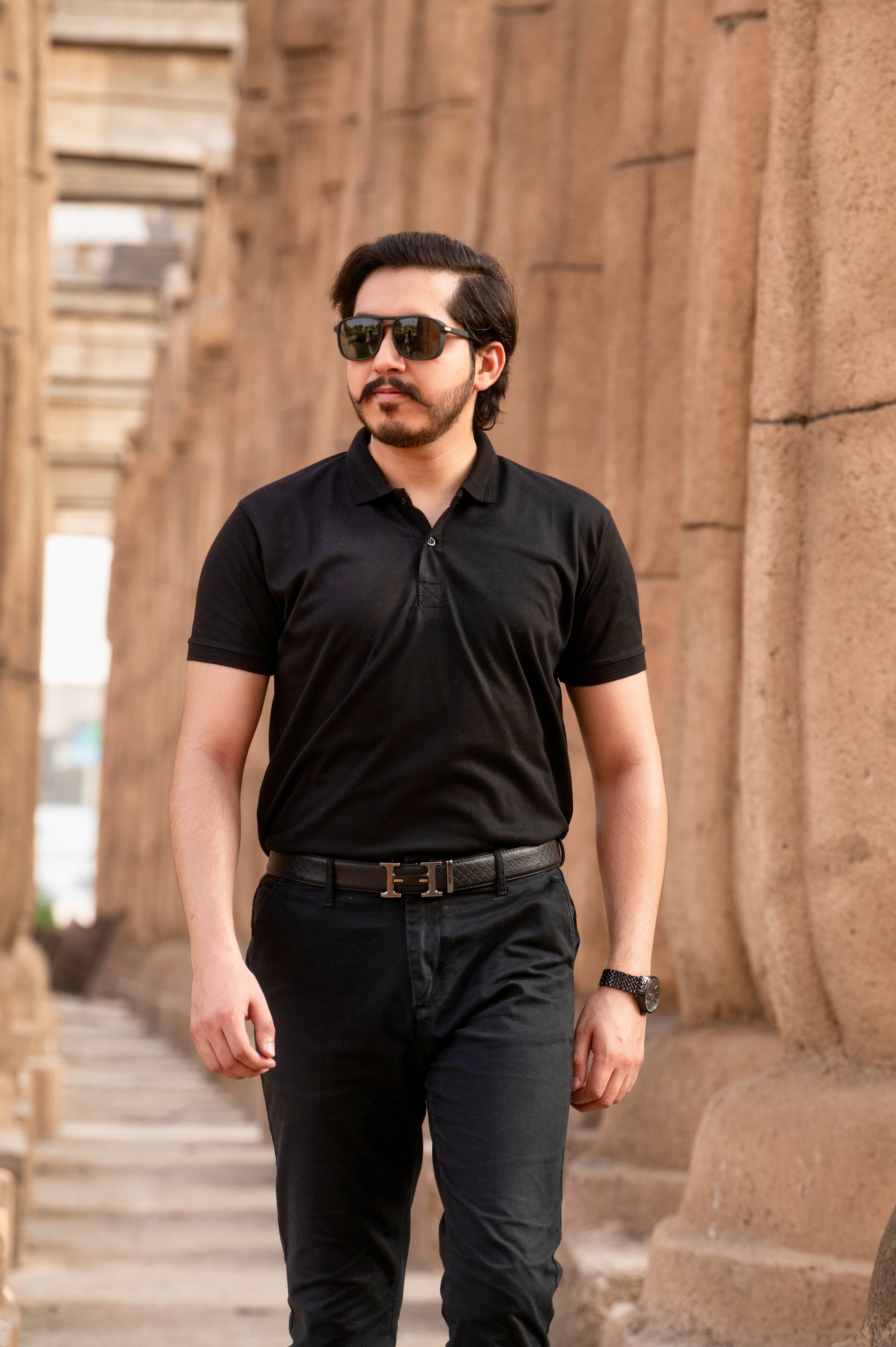 Classic Pique Polo Shirt – Black